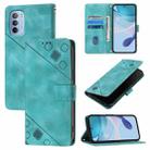 For Motorola Moto G31 Global / Moto G41 Skin Feel Embossed Leather Phone Case(Green) - 1