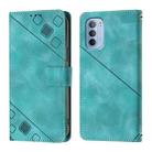 For Motorola Moto G31 Global / Moto G41 Skin Feel Embossed Leather Phone Case(Green) - 2