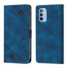 For Motorola Moto G31 Global / Moto G41 Skin Feel Embossed Leather Phone Case(Blue) - 2