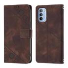 For Motorola Moto G31 Global / Moto G41 Skin Feel Embossed Leather Phone Case(Brown) - 2