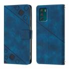 For Motorola Moto G42 Skin Feel Embossed Leather Phone Case(Blue) - 2
