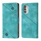 For Motorola Moto G51 5G Skin Feel Embossed Leather Phone Case(Green) - 2