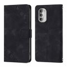 For Motorola Moto G51 5G Skin Feel Embossed Leather Phone Case(Black) - 2