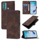 For Motorola Moto G60 / Moto G40 Fusion Skin Feel Embossed Leather Phone Case(Brown) - 1