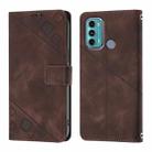 For Motorola Moto G60 / Moto G40 Fusion Skin Feel Embossed Leather Phone Case(Brown) - 2