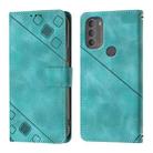 For Motorola Moto G71 5G Skin Feel Embossed Leather Phone Case(Green) - 2