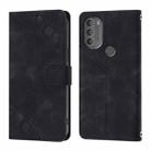 For Motorola Moto G71 5G Skin Feel Embossed Leather Phone Case(Black) - 2