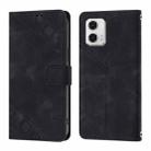 For Motorola Moto G73 Skin Feel Embossed Leather Phone Case(Black) - 2