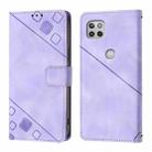 For Motorola One 5G Ace / Moto G 5G 2020 Skin Feel Embossed Leather Phone Case(Light Purple) - 2