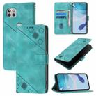 For Motorola One 5G Ace / Moto G 5G 2020 Skin Feel Embossed Leather Phone Case(Green) - 1