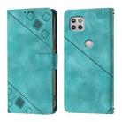 For Motorola One 5G Ace / Moto G 5G 2020 Skin Feel Embossed Leather Phone Case(Green) - 2