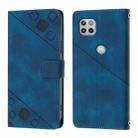 For Motorola One 5G Ace / Moto G 5G 2020 Skin Feel Embossed Leather Phone Case(Blue) - 2