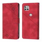 For Motorola One 5G Ace / Moto G 5G 2020 Skin Feel Embossed Leather Phone Case(Red) - 2