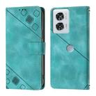 For Motorola Edge 50 Fusion Skin Feel Embossed Leather Phone Case(Green) - 2