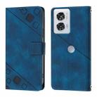 For Motorola Edge 50 Fusion Skin Feel Embossed Leather Phone Case(Blue) - 2