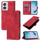 For Motorola Edge 50 Fusion Skin Feel Embossed Leather Phone Case(Red) - 1