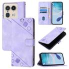 For Motorola Edge 50 Ultra Skin Feel Embossed Leather Phone Case(Light Purple) - 1