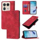 For Motorola Edge 50 Ultra Skin Feel Embossed Leather Phone Case(Red) - 1