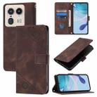 For Motorola Edge 50 Ultra Skin Feel Embossed Leather Phone Case(Brown) - 1