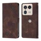 For Motorola Edge 50 Ultra Skin Feel Embossed Leather Phone Case(Brown) - 2