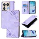 For Motorola Edge 50 5G Global Skin Feel Embossed Leather Phone Case(Light Purple) - 1