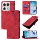 For Motorola Edge 50 5G Global Skin Feel Embossed Leather Phone Case(Red) - 1