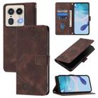 For Motorola Edge 50 5G Global Skin Feel Embossed Leather Phone Case(Brown) - 1