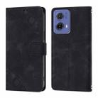 For Motorola Moto G85 Skin Feel Embossed Leather Phone Case(Black) - 3