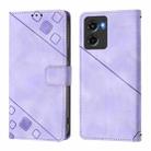 For Motorola Moto G05 Skin Feel Embossed Leather Phone Case(Light Purple) - 2