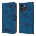 For Motorola Moto G05 Skin Feel Embossed Leather Phone Case(Blue) - 2