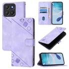 For Motorola Moto G15 Skin Feel Embossed Leather Phone Case(Light Purple) - 1