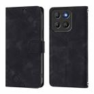 For Motorola Moto G15 Skin Feel Embossed Leather Phone Case(Black) - 2