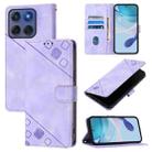 For Motorola Edge 60 Fusion 5G Global Skin Feel Embossed Leather Phone Case(Light Purple) - 1