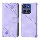 For Motorola Edge 60 Fusion 5G Global Skin Feel Embossed Leather Phone Case(Light Purple) - 2