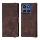 For Motorola Edge 60 Fusion 5G Global Skin Feel Embossed Leather Phone Case(Brown) - 2