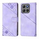 For Motorola Moto G15 / G15 Power Skin Feel Embossed Leather Phone Case(Light Purple) - 2