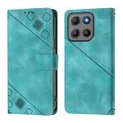 For Motorola Moto G15 / G15 Power Skin Feel Embossed Leather Phone Case(Green) - 2