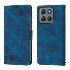 For Motorola Moto G15 / G15 Power Skin Feel Embossed Leather Phone Case(Blue) - 2