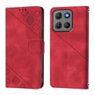 For Motorola Moto G15 / G15 Power Skin Feel Embossed Leather Phone Case(Red) - 2