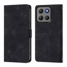 For Motorola Moto G15 / G15 Power Skin Feel Embossed Leather Phone Case(Black) - 2