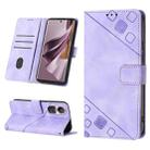 For OPPO Reno10 / Reno10 Pro Global Skin-feel Embossed Leather Phone Case(Light Purple) - 1