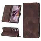 For OPPO Reno10 / Reno10 Pro Global Skin-feel Embossed Leather Phone Case(Brown) - 1