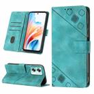 For OPPO A79 5G Skin-feel Embossed Leather Phone Case(Green) - 1