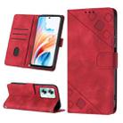 For OPPO A79 5G Skin-feel Embossed Leather Phone Case(Red) - 1