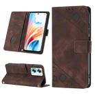 For OPPO A79 5G Skin-feel Embossed Leather Phone Case(Brown) - 1