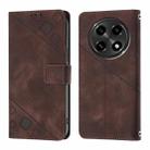 For OPPO A2 Pro 5G / A3 Pro 5G Skin-feel Embossed Leather Phone Case(Brown) - 1