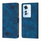 For OPPO F25 Pro 5G India Skin-feel Embossed Leather Phone Case(Blue) - 1