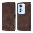 For OPPO F25 Pro 5G India Skin-feel Embossed Leather Phone Case(Brown) - 1