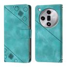 For OPPO Find X7 Skin-feel Embossed Leather Phone Case(Green) - 1