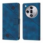 For OPPO Find X7 Skin-feel Embossed Leather Phone Case(Blue) - 1